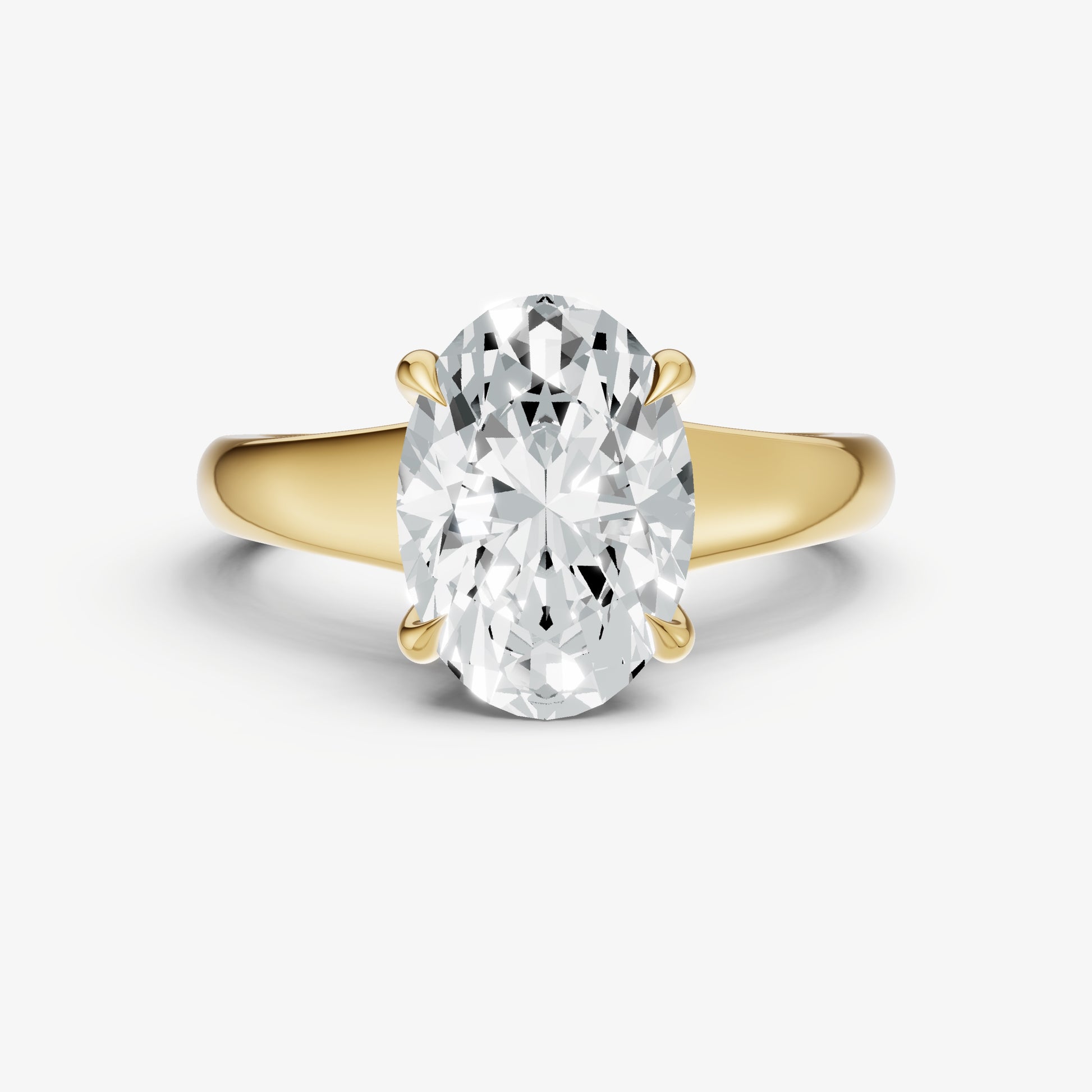 Oval Solitaire Engagement Ring with Reverse Tapered Band