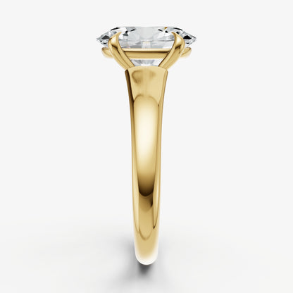 Oval Solitaire Engagement Ring with Reverse Tapered Band