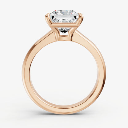 Princess Solitaire Engagement Ring with Reverse Tapered Band