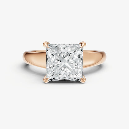 Princess Solitaire Engagement Ring with Reverse Tapered Band