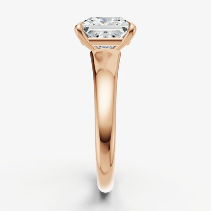 Princess Solitaire Engagement Ring with Reverse Tapered Band