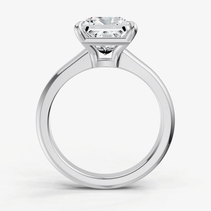 Princess Solitaire Engagement Ring with Reverse Tapered Band