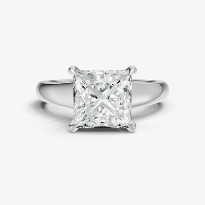 Princess Solitaire Engagement Ring with Reverse Tapered Band