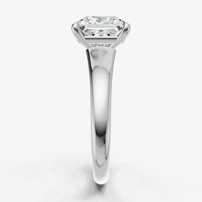 Princess Solitaire Engagement Ring with Reverse Tapered Band