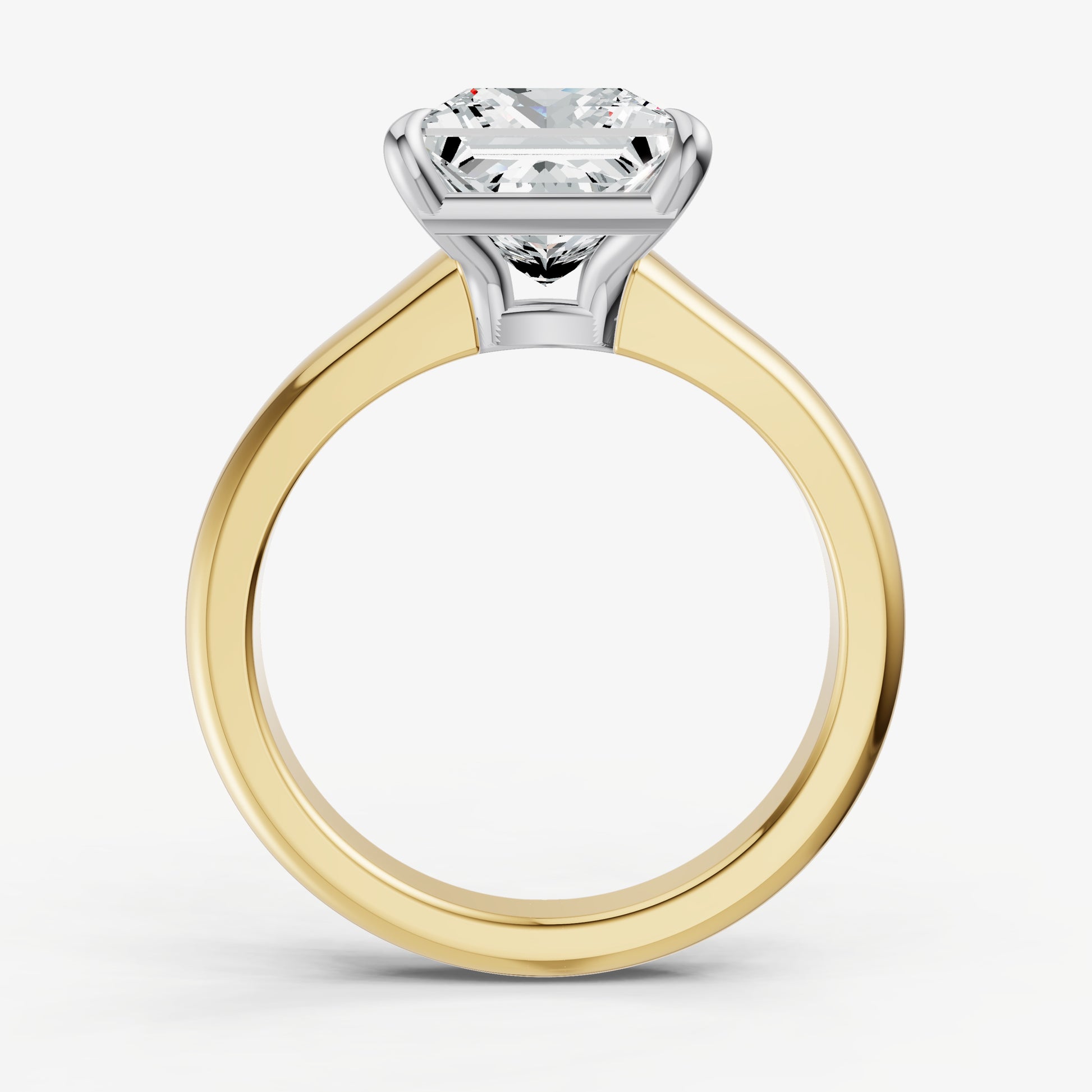 Princess Solitaire Engagement Ring with Reverse Tapered Band