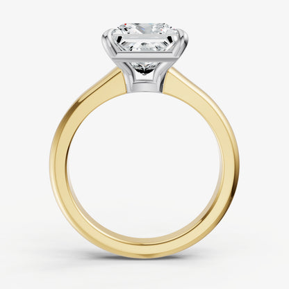 Princess Solitaire Engagement Ring with Reverse Tapered Band