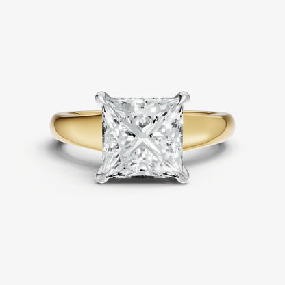 Princess Solitaire Engagement Ring with Reverse Tapered Band