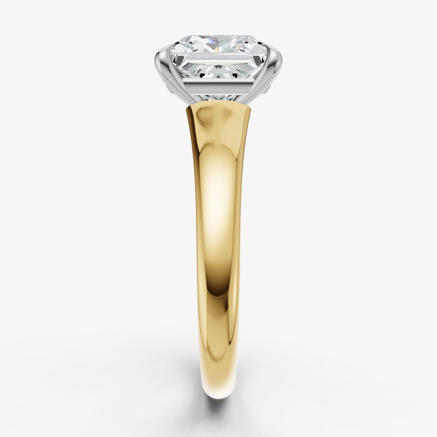 Princess Solitaire Engagement Ring with Reverse Tapered Band