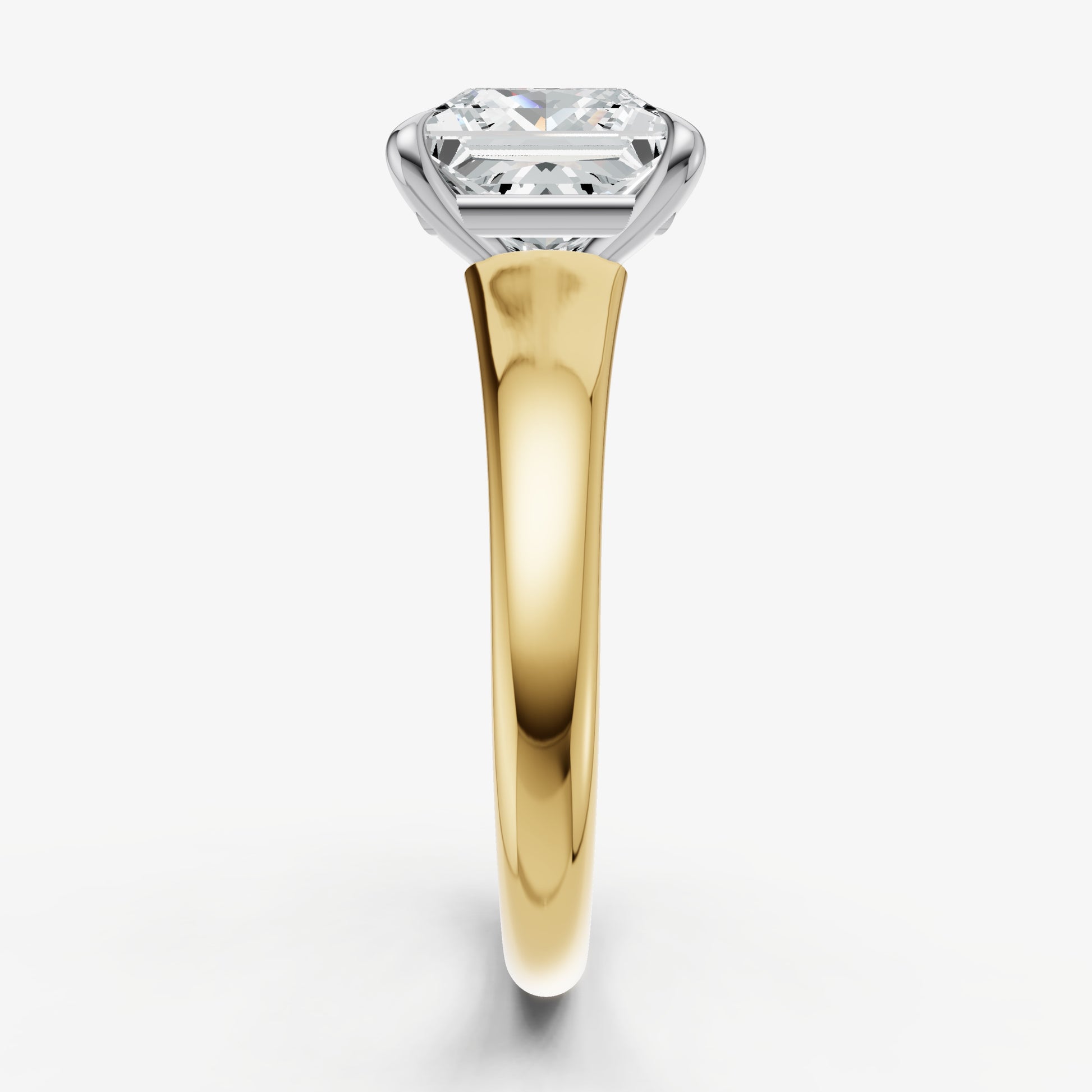 Princess Solitaire Engagement Ring with Reverse Tapered Band