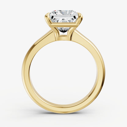 Princess Solitaire Engagement Ring with Reverse Tapered Band