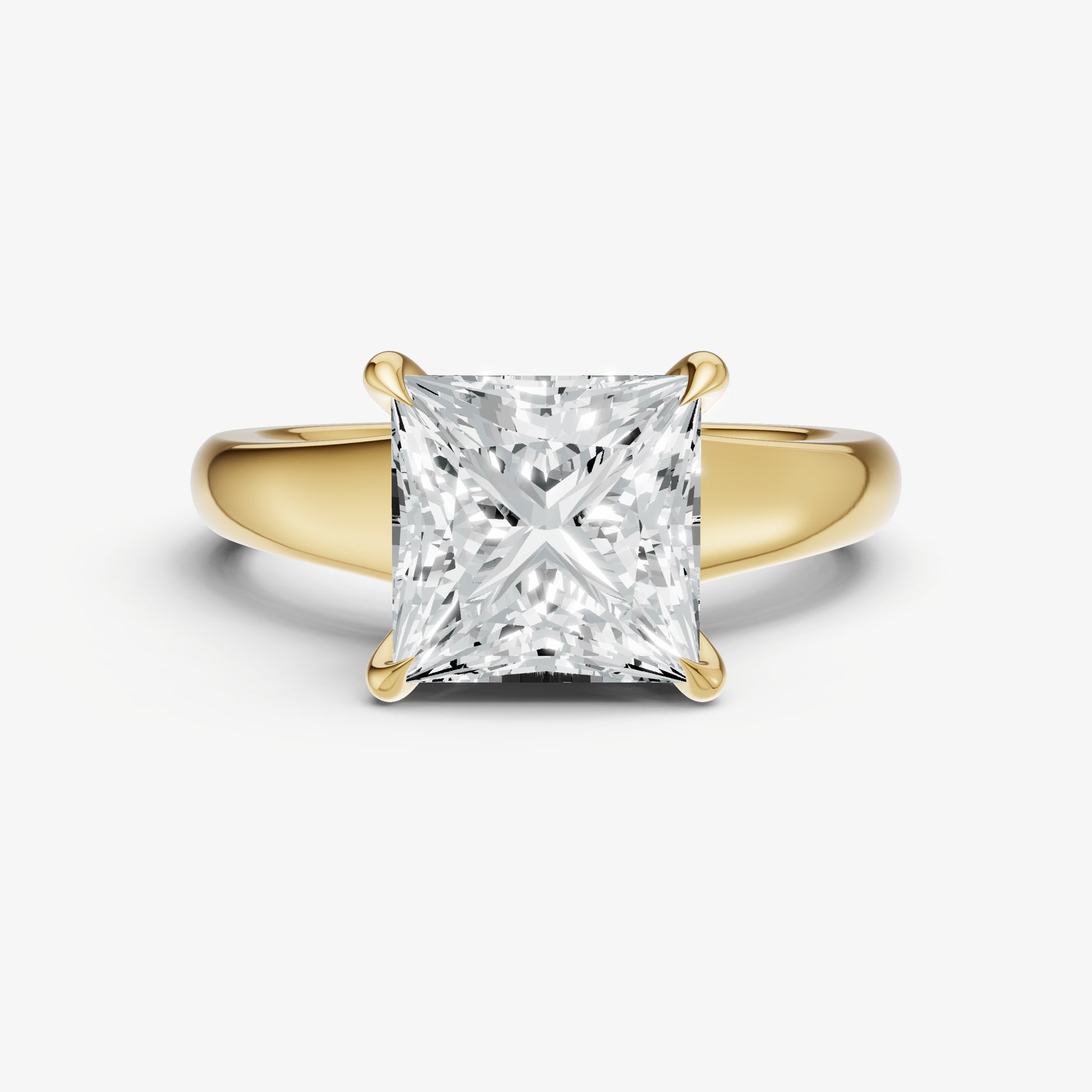 Princess Solitaire Engagement Ring with Reverse Tapered Band