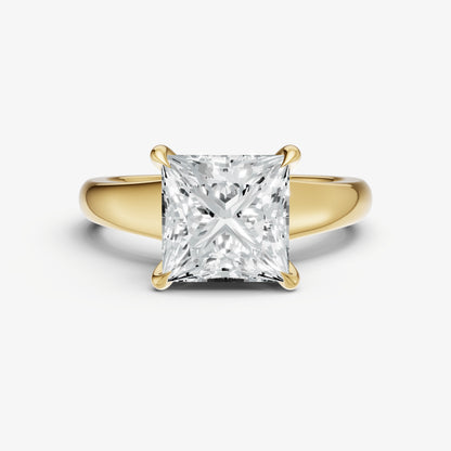 Princess Solitaire Engagement Ring with Reverse Tapered Band