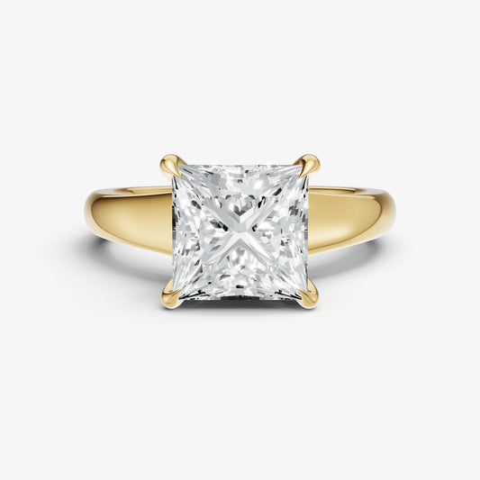 Princess Solitaire Engagement Ring with Reverse Tapered Band