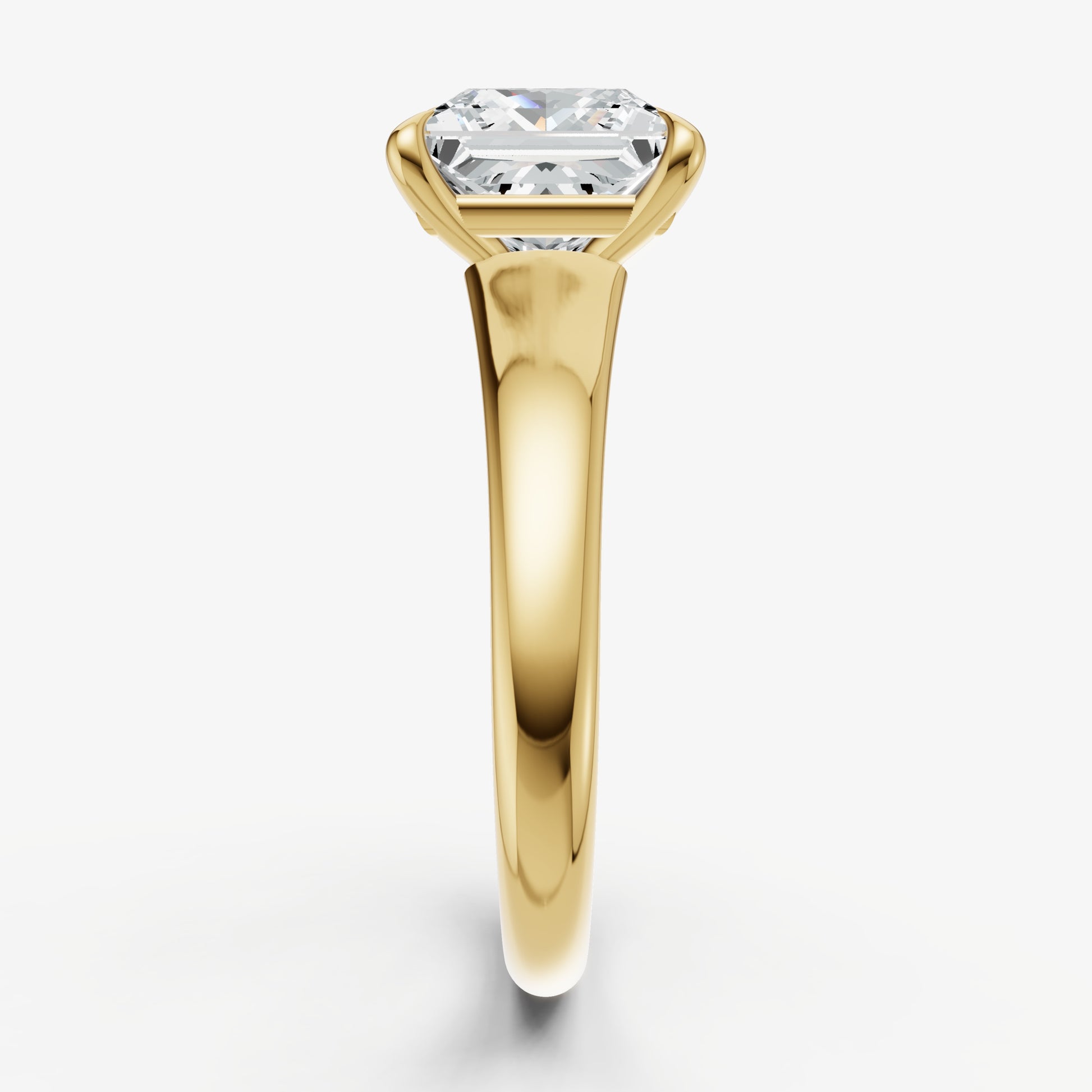Princess Solitaire Engagement Ring with Reverse Tapered Band
