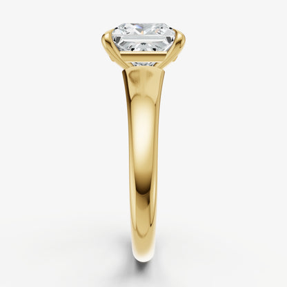 Princess Solitaire Engagement Ring with Reverse Tapered Band