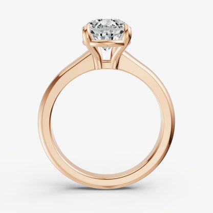 Pear Solitaire Engagement Ring with Reverse Tapered Band