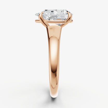 Pear Solitaire Engagement Ring with Reverse Tapered Band