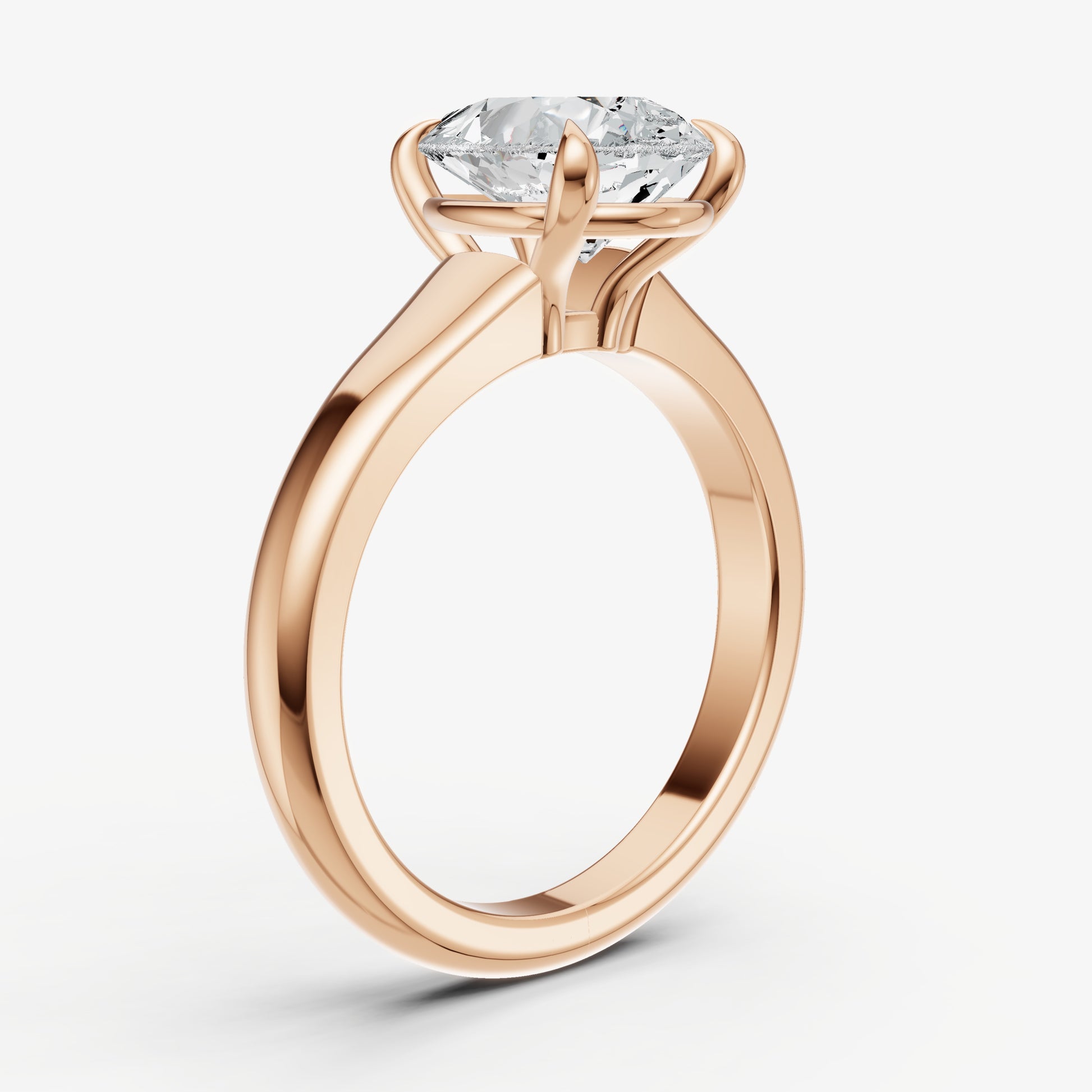 Pear Solitaire Engagement Ring with Reverse Tapered Band