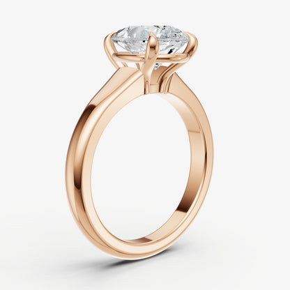 Pear Solitaire Engagement Ring with Reverse Tapered Band