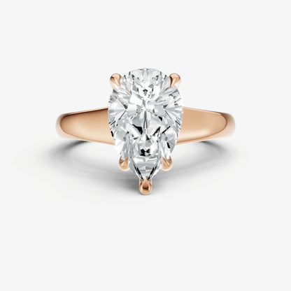 Pear Solitaire Engagement Ring with Reverse Tapered Band