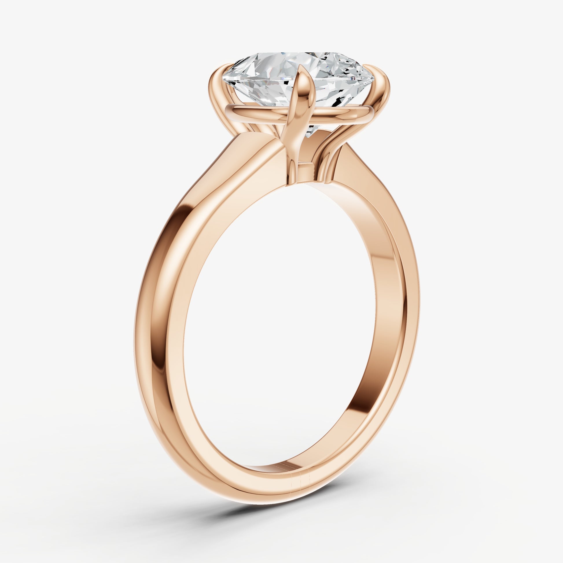 Pear Solitaire Engagement Ring with Reverse Tapered Band