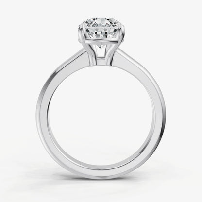 Pear Solitaire Engagement Ring with Reverse Tapered Band