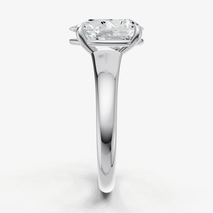 Pear Solitaire Engagement Ring with Reverse Tapered Band