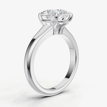 Pear Solitaire Engagement Ring with Reverse Tapered Band