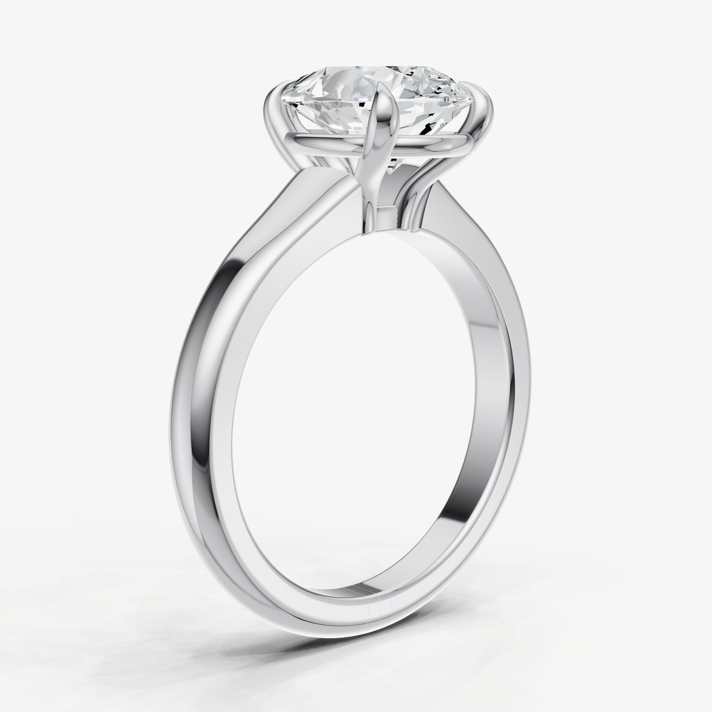 Pear Solitaire Engagement Ring with Reverse Tapered Band