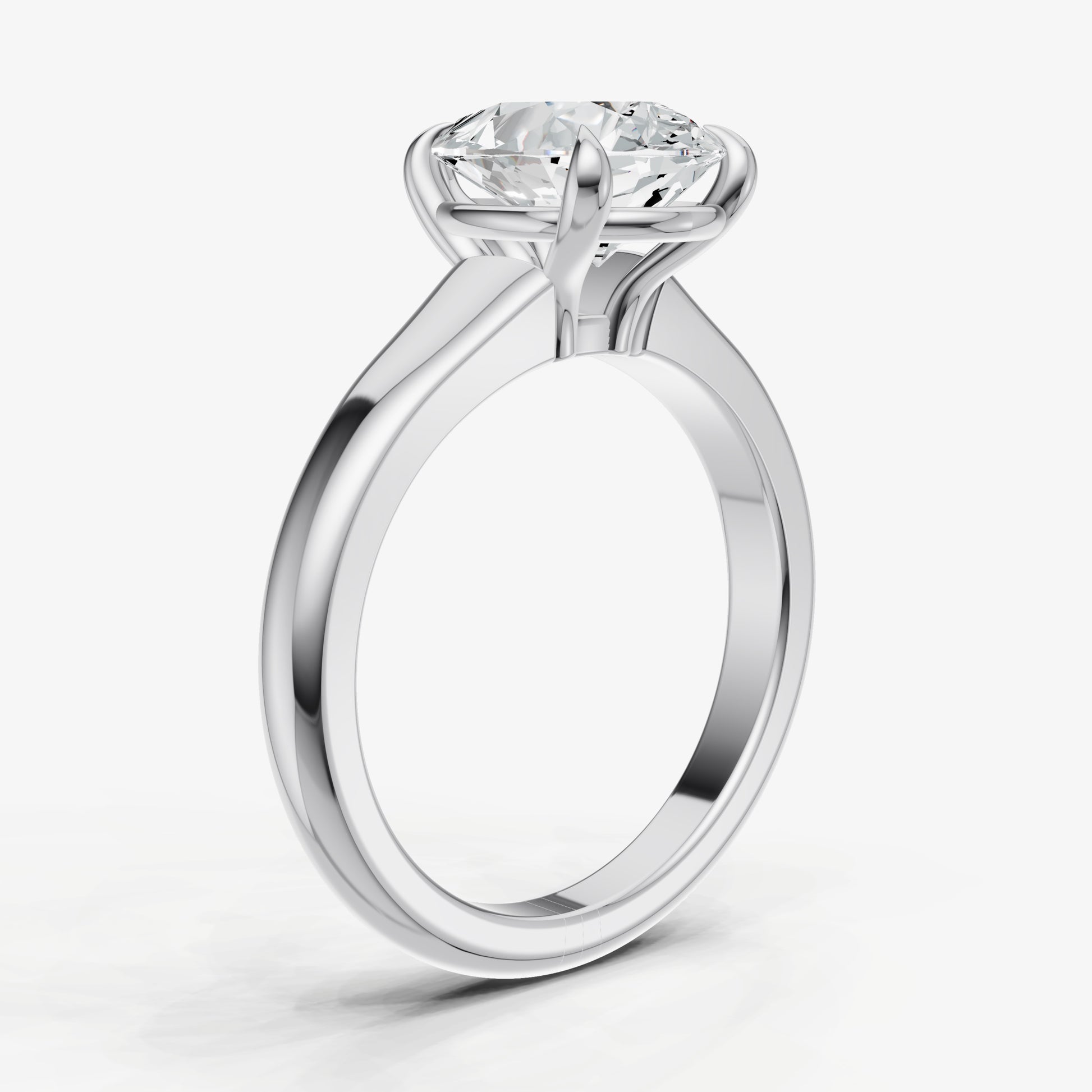 Pear Solitaire Engagement Ring with Reverse Tapered Band