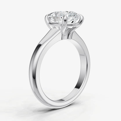 Pear Solitaire Engagement Ring with Reverse Tapered Band