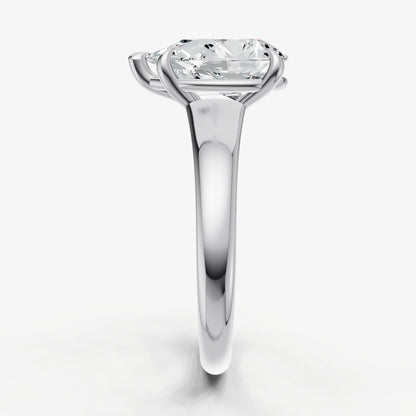 Pear Solitaire Engagement Ring with Reverse Tapered Band