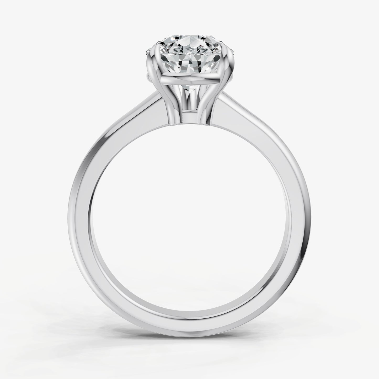 Pear Solitaire Engagement Ring with Reverse Tapered Band