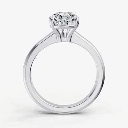 Pear Solitaire Engagement Ring with Reverse Tapered Band