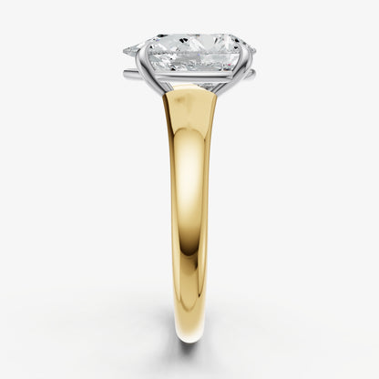 Pear Solitaire Engagement Ring with Reverse Tapered Band