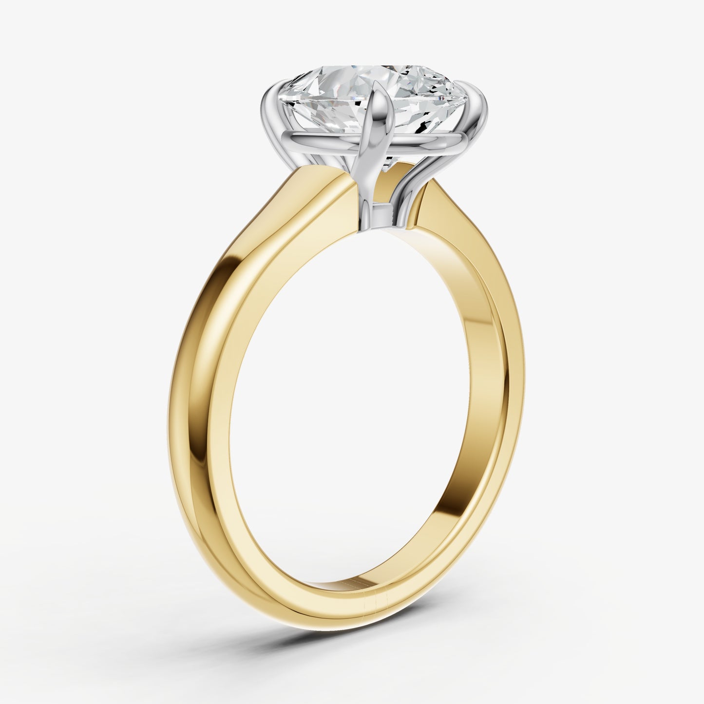 Pear Solitaire Engagement Ring with Reverse Tapered Band