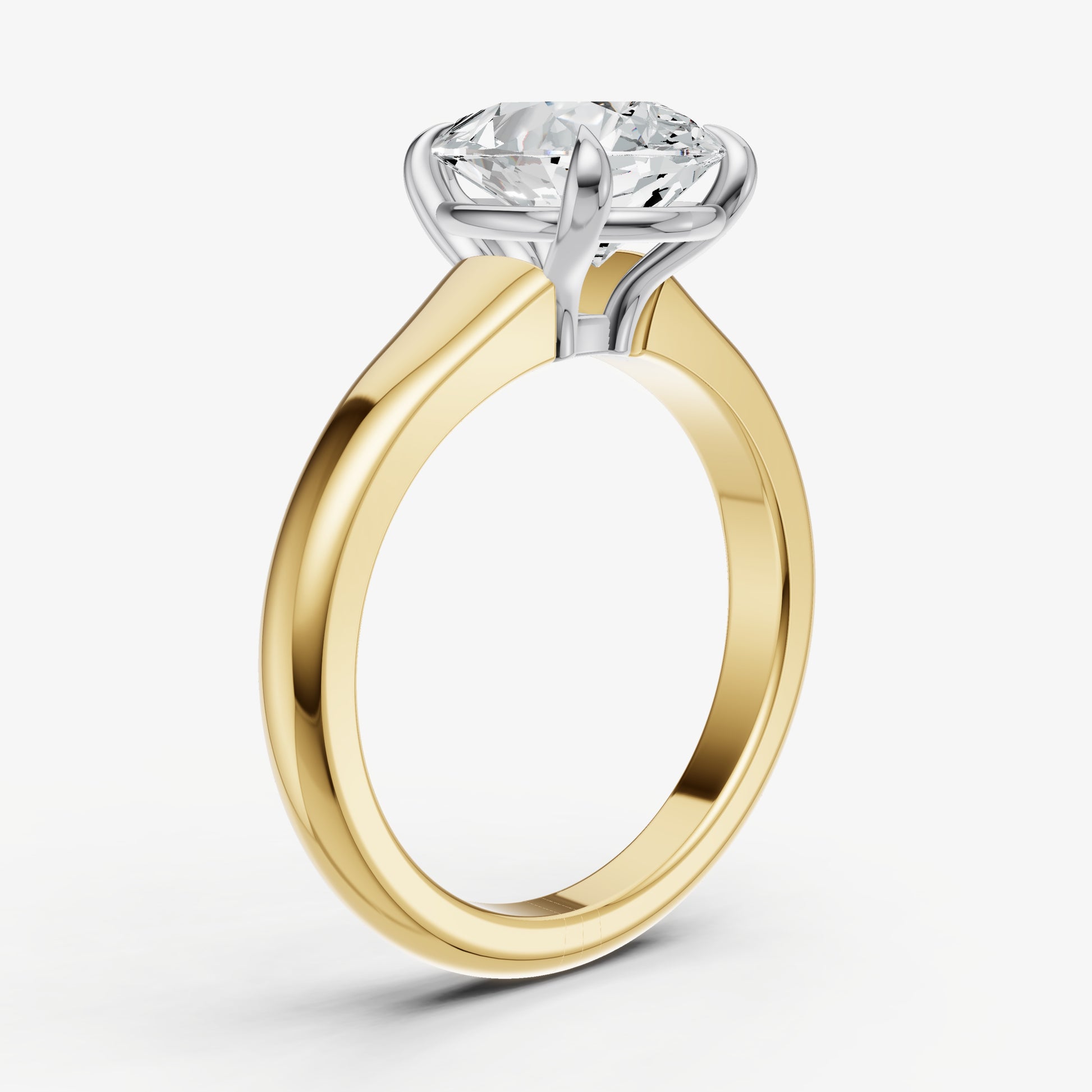 Pear Solitaire Engagement Ring with Reverse Tapered Band
