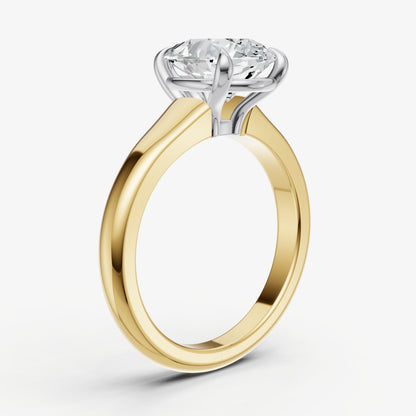 Pear Solitaire Engagement Ring with Reverse Tapered Band