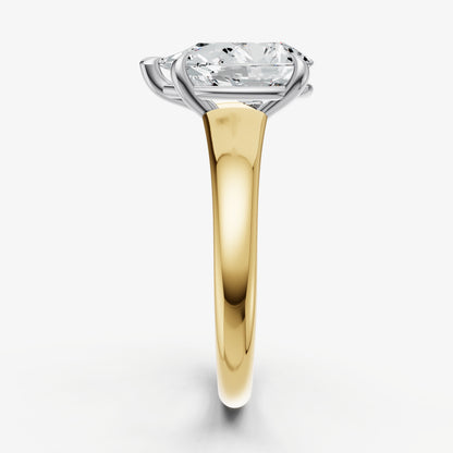 Pear Solitaire Engagement Ring with Reverse Tapered Band