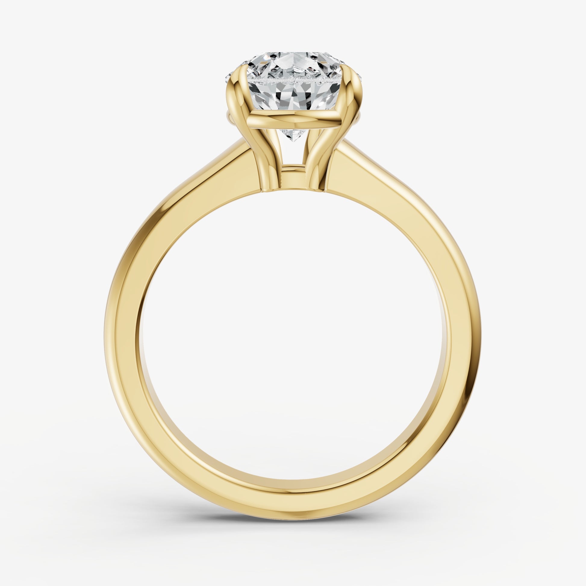 Pear Solitaire Engagement Ring with Reverse Tapered Band