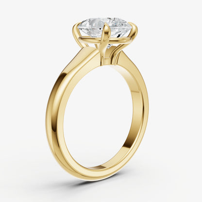 Pear Solitaire Engagement Ring with Reverse Tapered Band