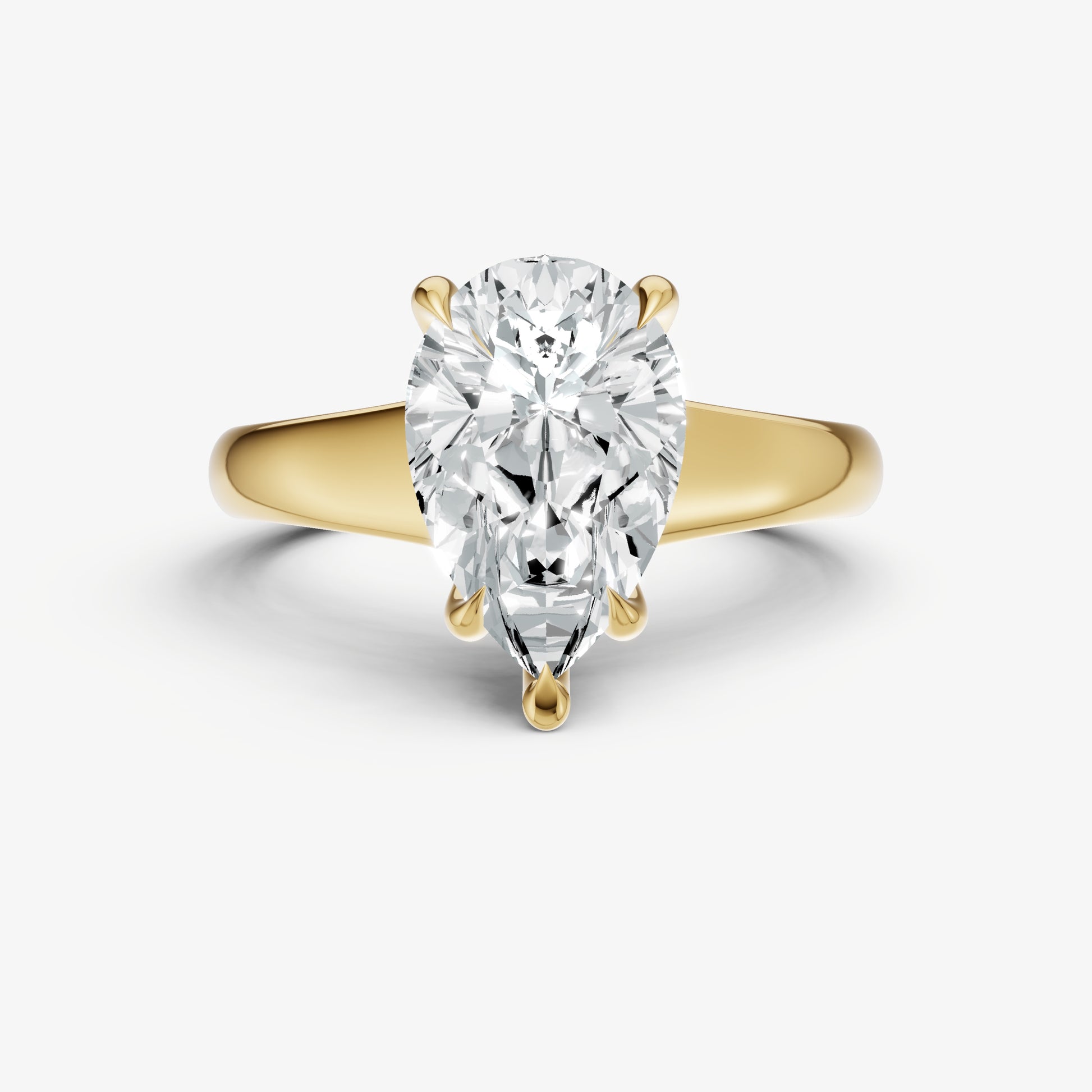 Pear Solitaire Engagement Ring with Reverse Tapered Band