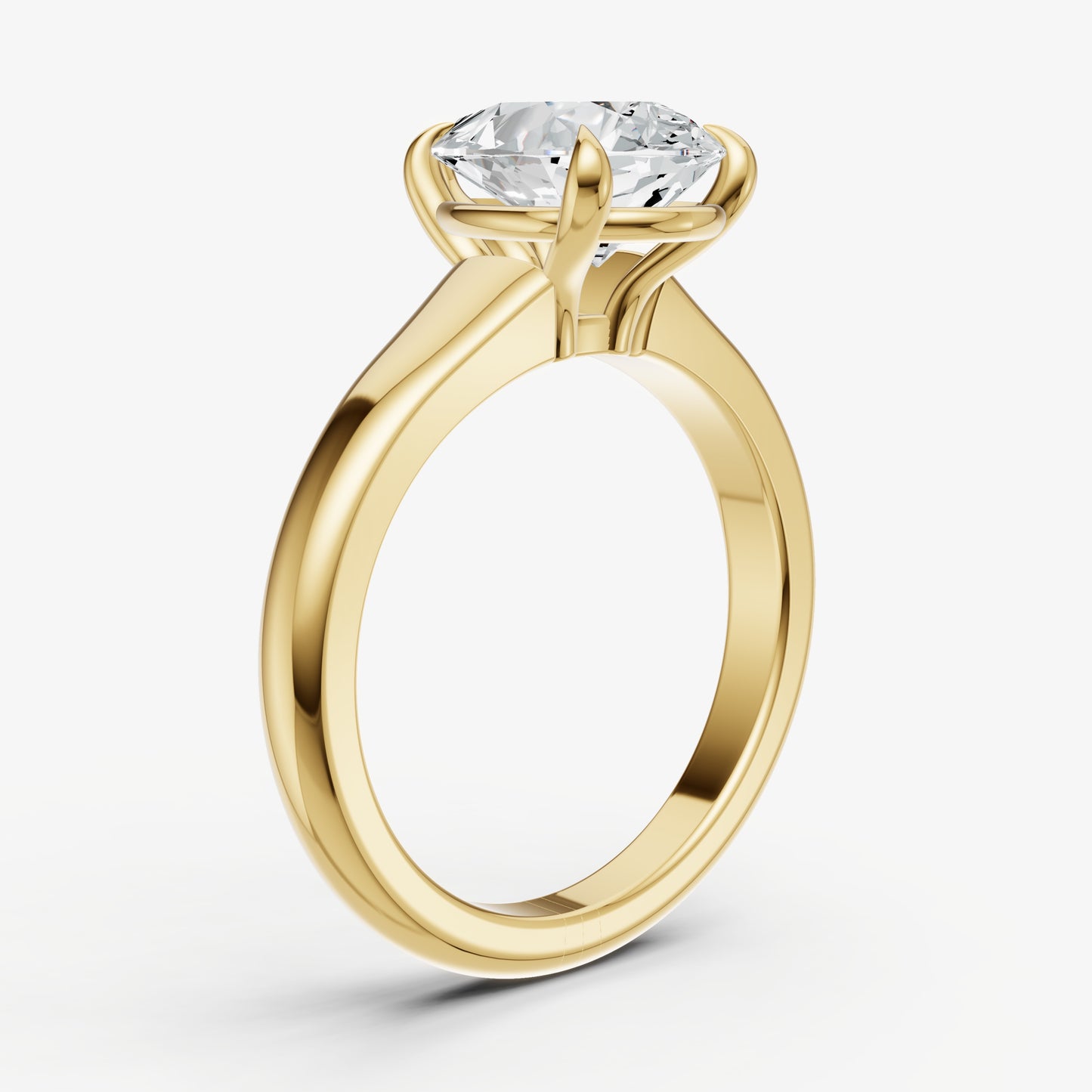 Pear Solitaire Engagement Ring with Reverse Tapered Band