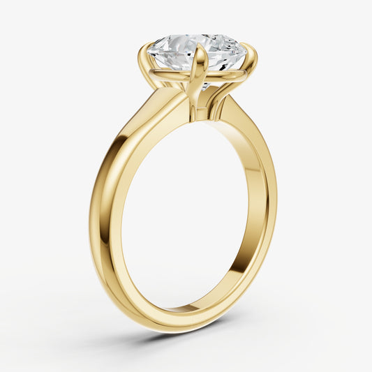 Pear Solitaire Engagement Ring with Reverse Tapered Band