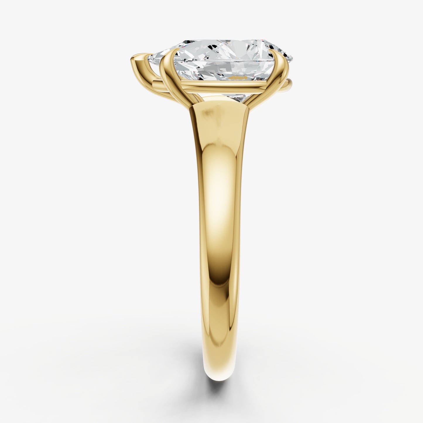 Pear Solitaire Engagement Ring with Reverse Tapered Band