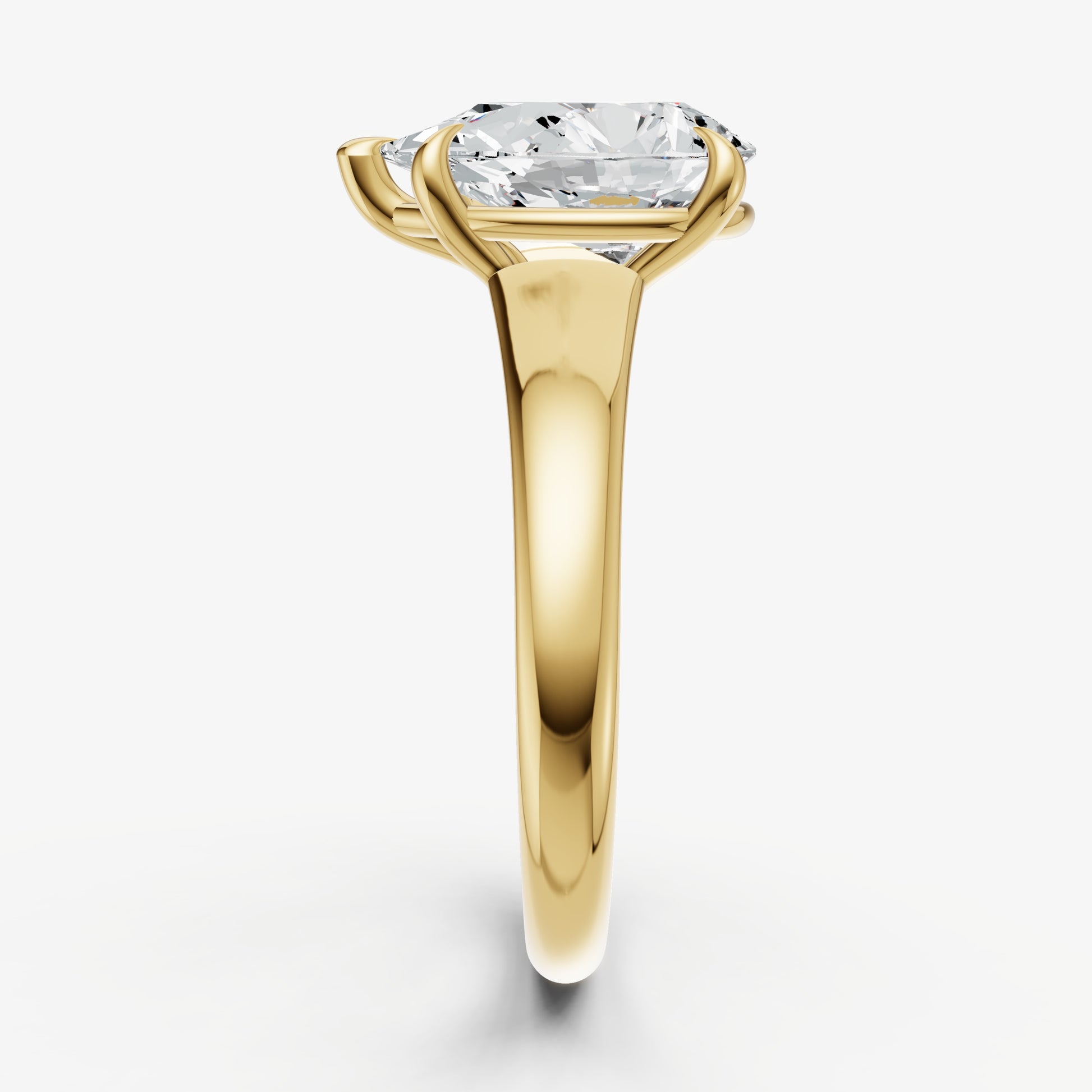 Pear Solitaire Engagement Ring with Reverse Tapered Band