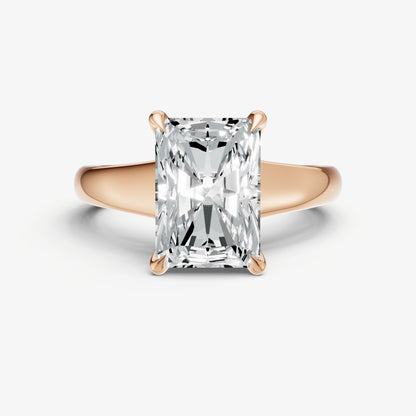 Radiant Solitaire Engagement Ring with Reverse Tapered Band