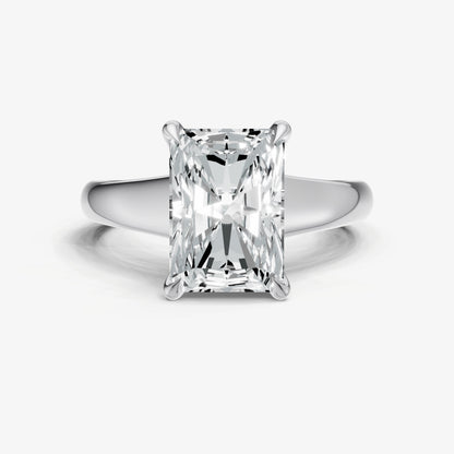Radiant Solitaire Engagement Ring with Reverse Tapered Band