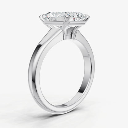 Radiant Solitaire Engagement Ring with Reverse Tapered Band