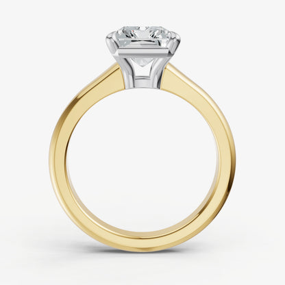 Radiant Solitaire Engagement Ring with Reverse Tapered Band